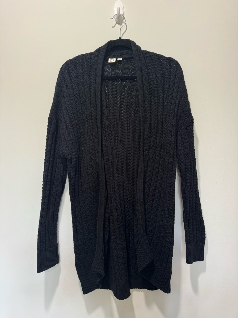GAP Black Open-Front Chunky Knit Cardigan | Very Good Condition